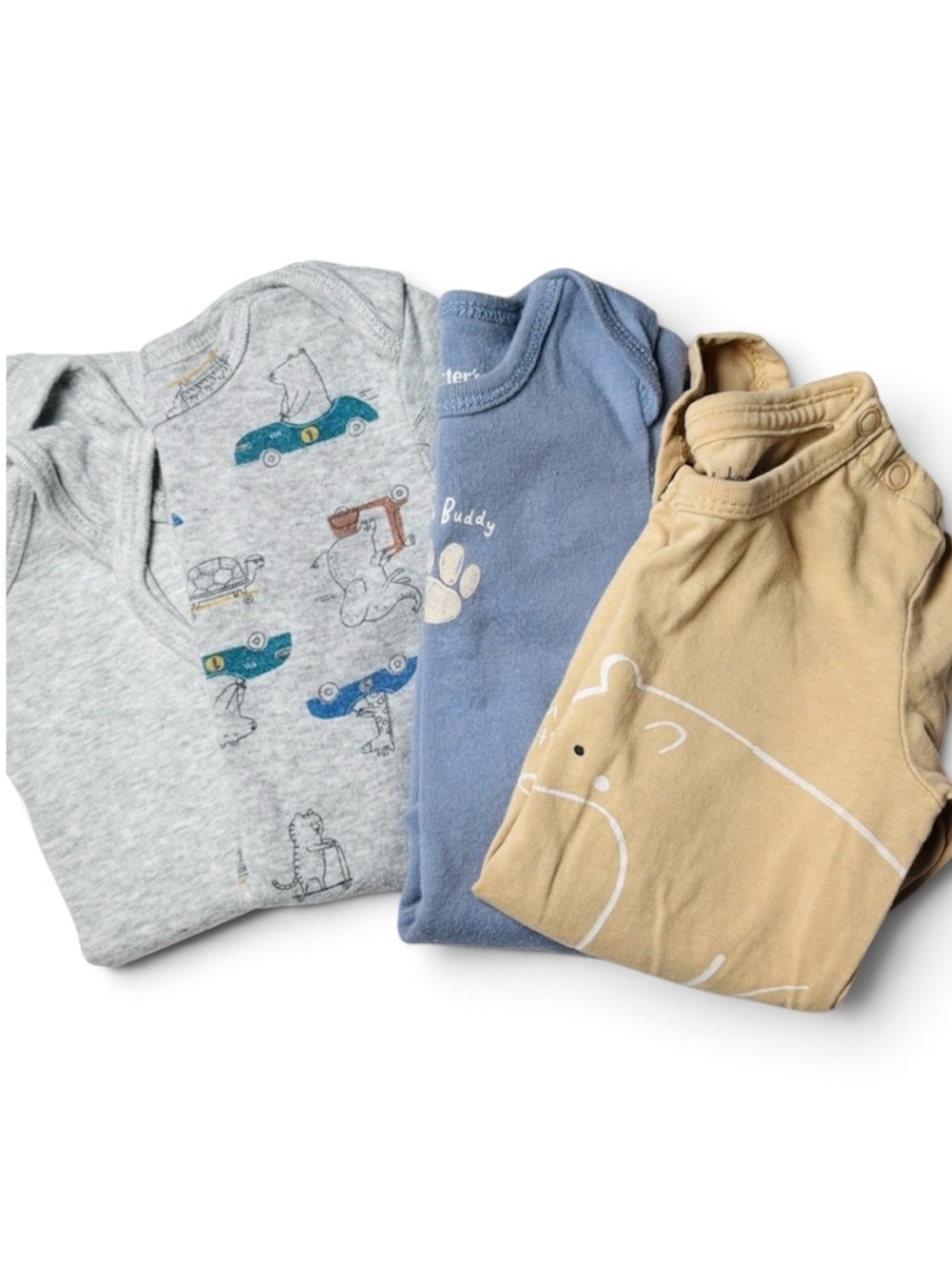 Neutral Whimsical Animals Infant Bodysuit set 4pcs 9-12 Months